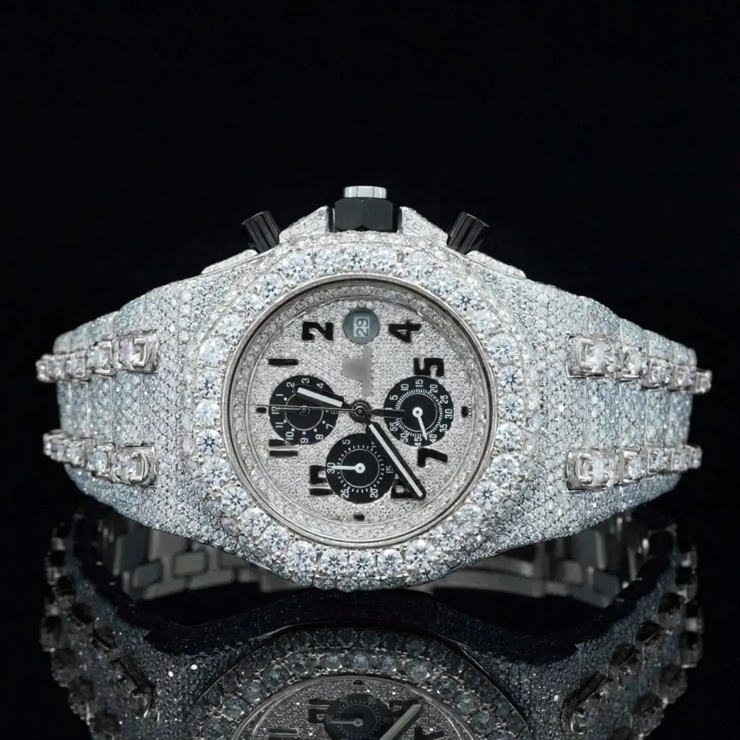 Two Tone Chronograph Moissanite Watch - Image 2